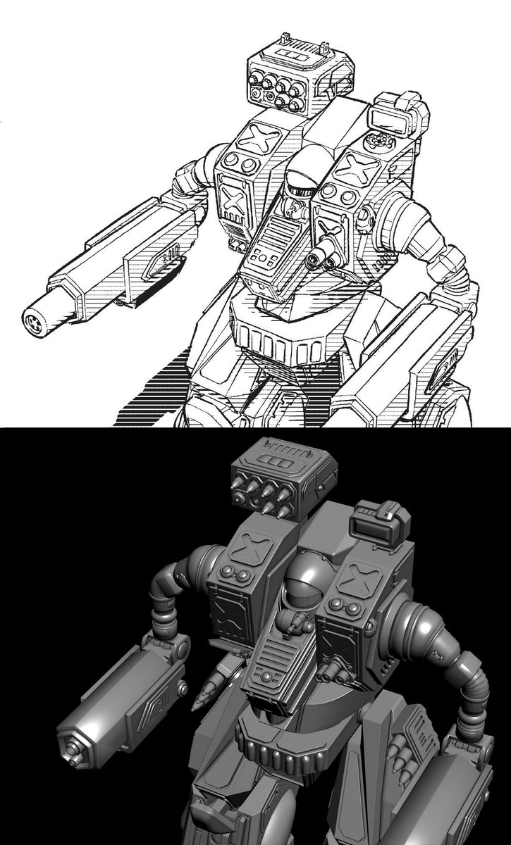 MekaRamen's tweet photo. Hellbringer/Loki progression: most details are done and wrapping up for the day.
#battletech #battlemech #hellbringer #loki https://t.co/M9cKhAbsWQ