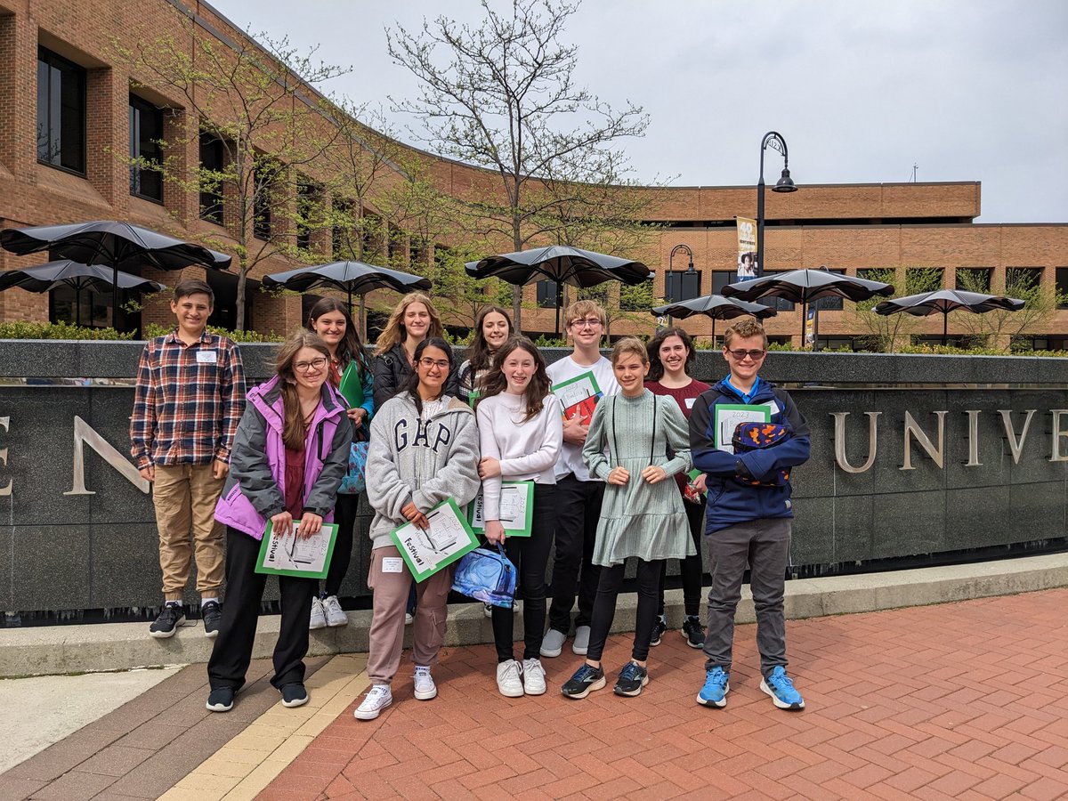 MrsCaslowTMS's tweet photo. These 7th and 8th graders enjoyed a day meeting @aprilhenrybooks, attending 4 classes, and collaborating with 200 other students to share the awesomeness of the Reading and Writing Festival! @TallmadgeMiddle @tcstweets1 https://t.co/eIplvoti4R