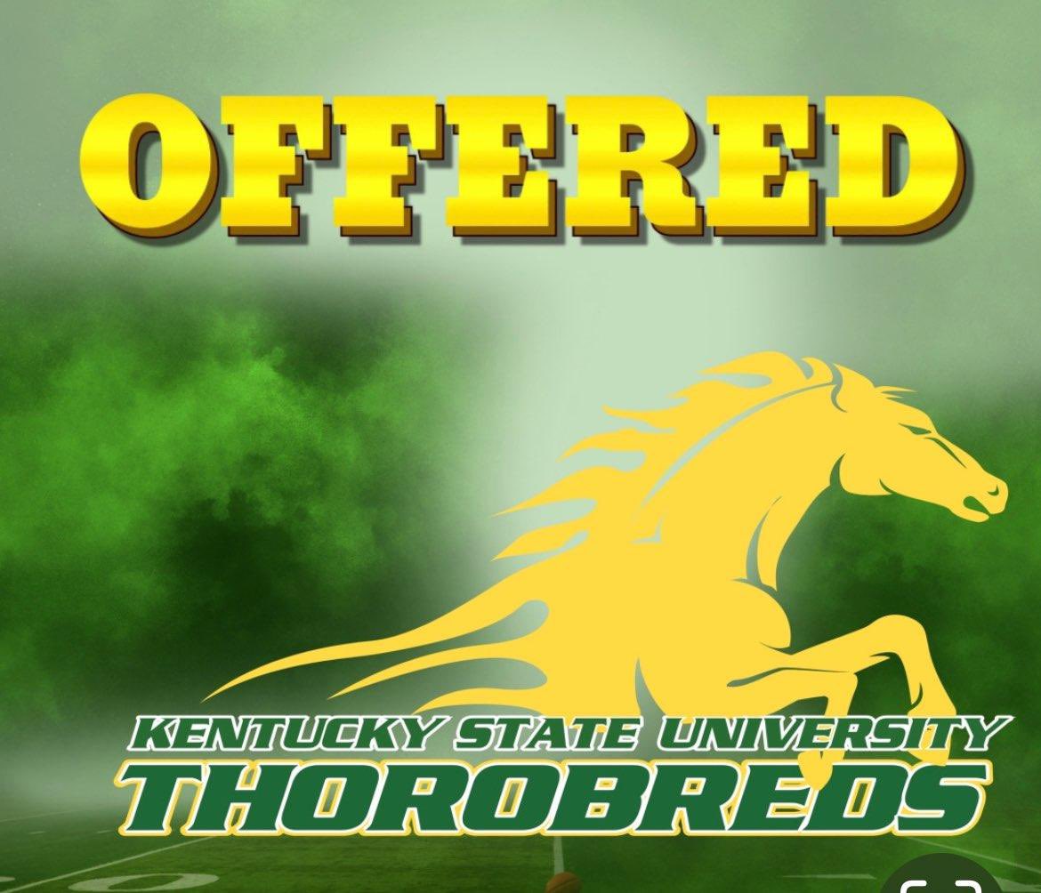 after an amazing conversation with <a href="/CoachCostner/">Jerome D. Costner</a> i am excited to announce i’ve received a d2 offer from <a href="/KYSUFB/">Kentucky State University Football</a> !! <a href="/TopPreps/">Top Preps Sports News 247. Be Seen! 200K Followers</a> <a href="/EDGYTIM/">Timothy “EDGYTIM” OHalloran</a> <a href="/CoachBigPete/">Peter "Coach Big Pete" Leinweber</a> <a href="/PrepRedzoneIL/">Prep Redzone Illinois</a>
