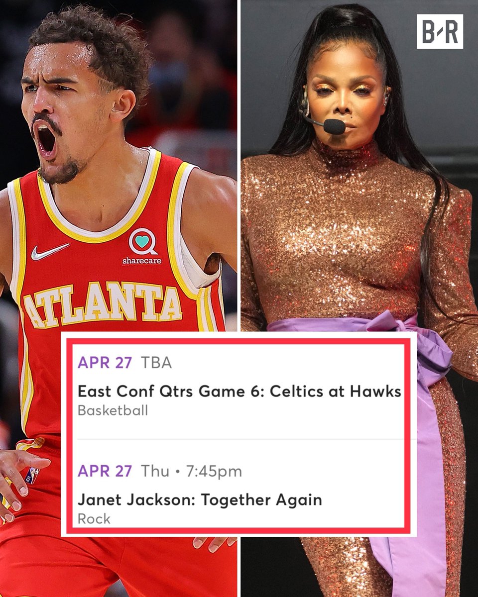 State Farm Arena double-booked the Hawks playoff game and a Janet Jackson concert for the same night 😅 

(via Ticketmaster)