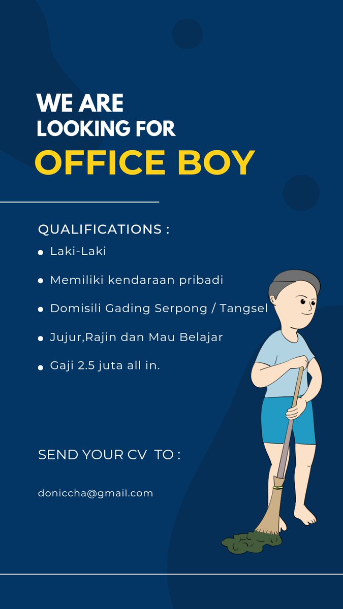 #ob #officeboy #lowongankerja #lowonganob #lowonganofficeboy #gadingserpong #tangerangselatan #hrd #hrdbacot @hrdbacot