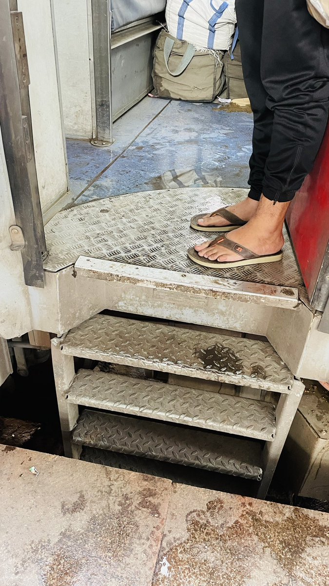 mohit2599's tweet photo. Dear @IRCTCofficial @RailMinIndia this is the condition of AC 2 Tier coach of indian railways train 19325, urine is everywhere on entrance imagine the condition of sleeper and General coaches. #ircts #TakeAction https://t.co/xBdMqEL9Uj