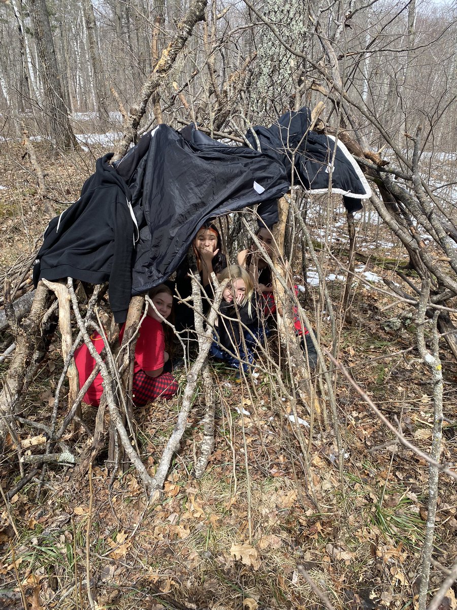 VMSDeepPortage's tweet photo. Survival &amp; Fires 🏕️ One group named their shelter Gregory and their fire Tom 🐺❤️ https://t.co/2WlH3YkZAy
