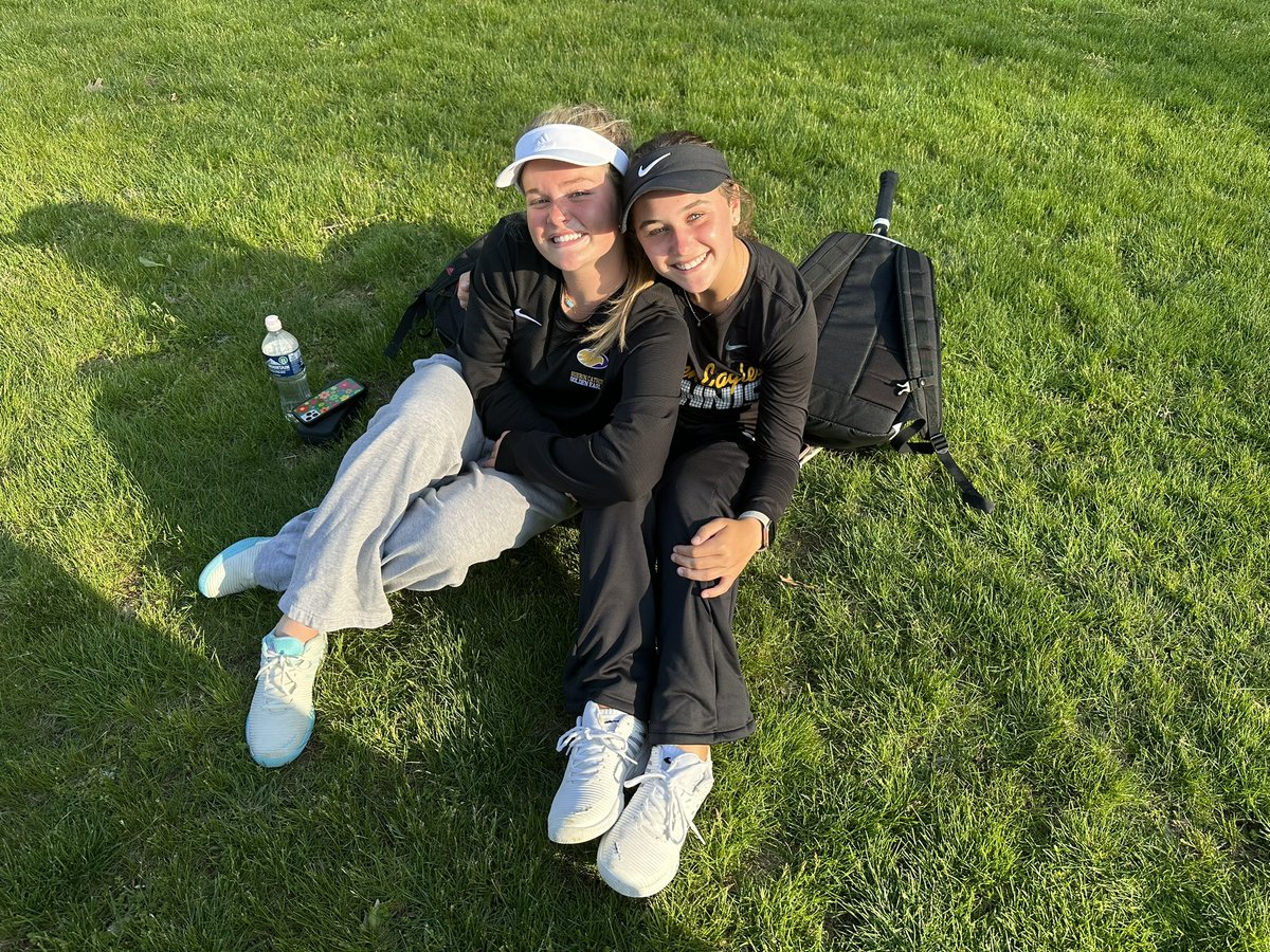 Girls tennis sweeps Covenant Christian tonight 5-0!  #2 Doubles Ella and Lauryn have a lot to smile about after their 6-0, 6-0 win. Great job, ladies!  The Golden Eagles travel to Brebeuf for a big conference match on Thursday!