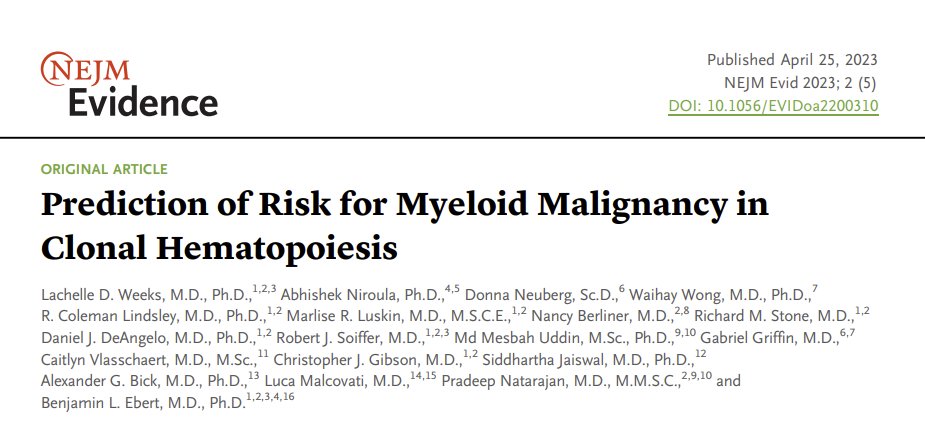 Alex Bick (@alexbickmdphd) on Twitter photo Clonal hematopoiesis of indeterminate potential no longer ... out in <a href="/NEJMEvidence/">NEJM Evidence</a> today <a href="/Lachelle_Dawn/">Lachelle Dawn</a> presents a clinically useful risk score to prognosticate risk of malignant transformation & death in patients with #CHIP & #CCUS evidence.nejm.org/doi/full/10.10…
chrsapp.com Clonal hematopoiesis of indeterminate potential no longer ... out in <a href="/NEJMEvidence/">NEJM Evidence</a> today <a href="/Lachelle_Dawn/">Lachelle Dawn</a> presents a clinically useful risk score to prognosticate risk of malignant transformation & death in patients with #CHIP & #CCUS evidence.nejm.org/doi/full/10.10…
chrsapp.com