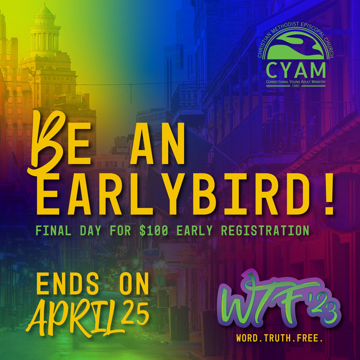 CMEChurch's tweet photo. Today is the FINAL day for Early Bird Registration!
Make sure you register before 11:59 P.M. CST.

https://t.co/GYrL7XSpt6 https://t.co/ItIV7b34Nr