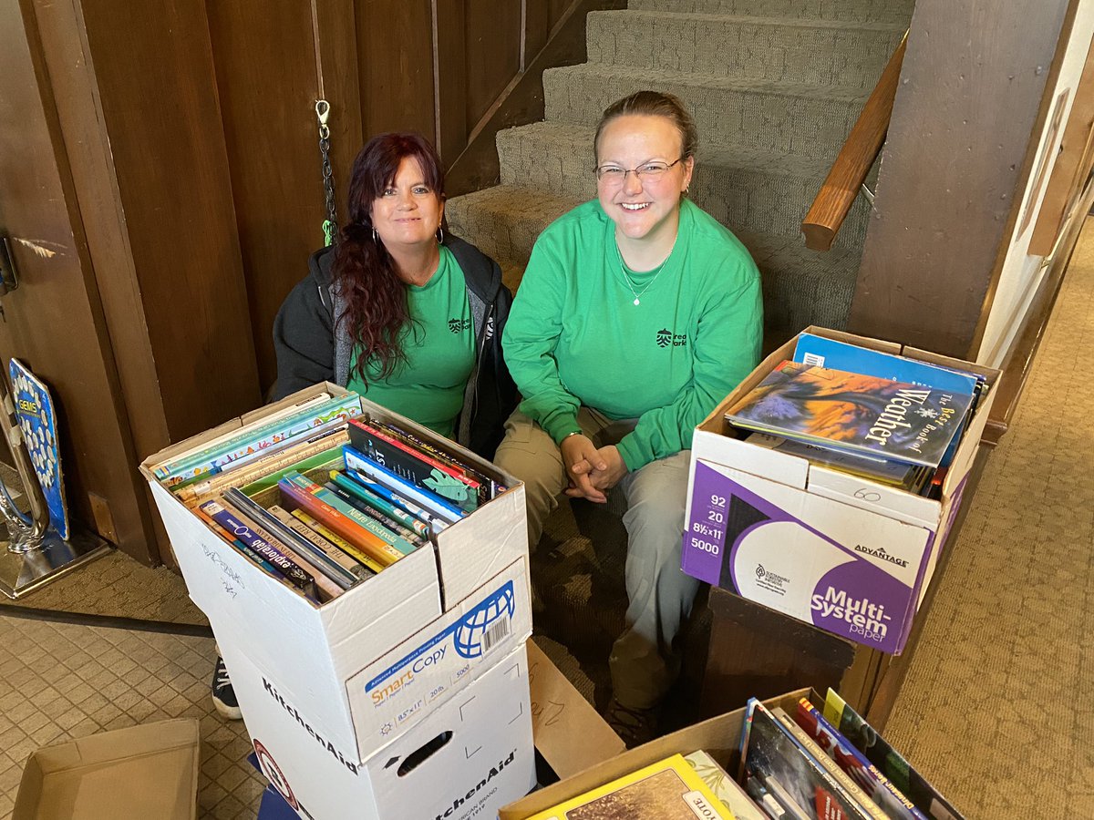 Worked with a great group of volunteers at @QueenCityBookBank today! We sorted, stacked, organized &amp; prepared books to be sent out! Result: @GlenwoodGardens a <a href="/greatparks/">Great Parks</a> very happy &amp; ready to fill their Little Library for daily visiting school groups. #BookAccessEquity