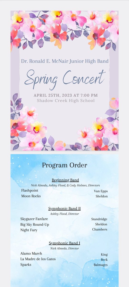 Fabulous concert by the <a href="/RMcNairJH/">Dr. Ronald E. McNair Junior High School</a> Bands tonight!  
Bravo students and directors!
<a href="/rmjheagleband/">McNair Junior High Eagle Band</a> 
#AISDproud