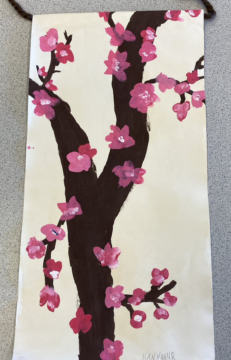 HansHerrArt's tweet photo. @HansHerrES fourth grade artists created paintings of a cherry blossom branch to celebrate the first day of Spring. @LSPioneers https://t.co/Q3DHWoVr4S