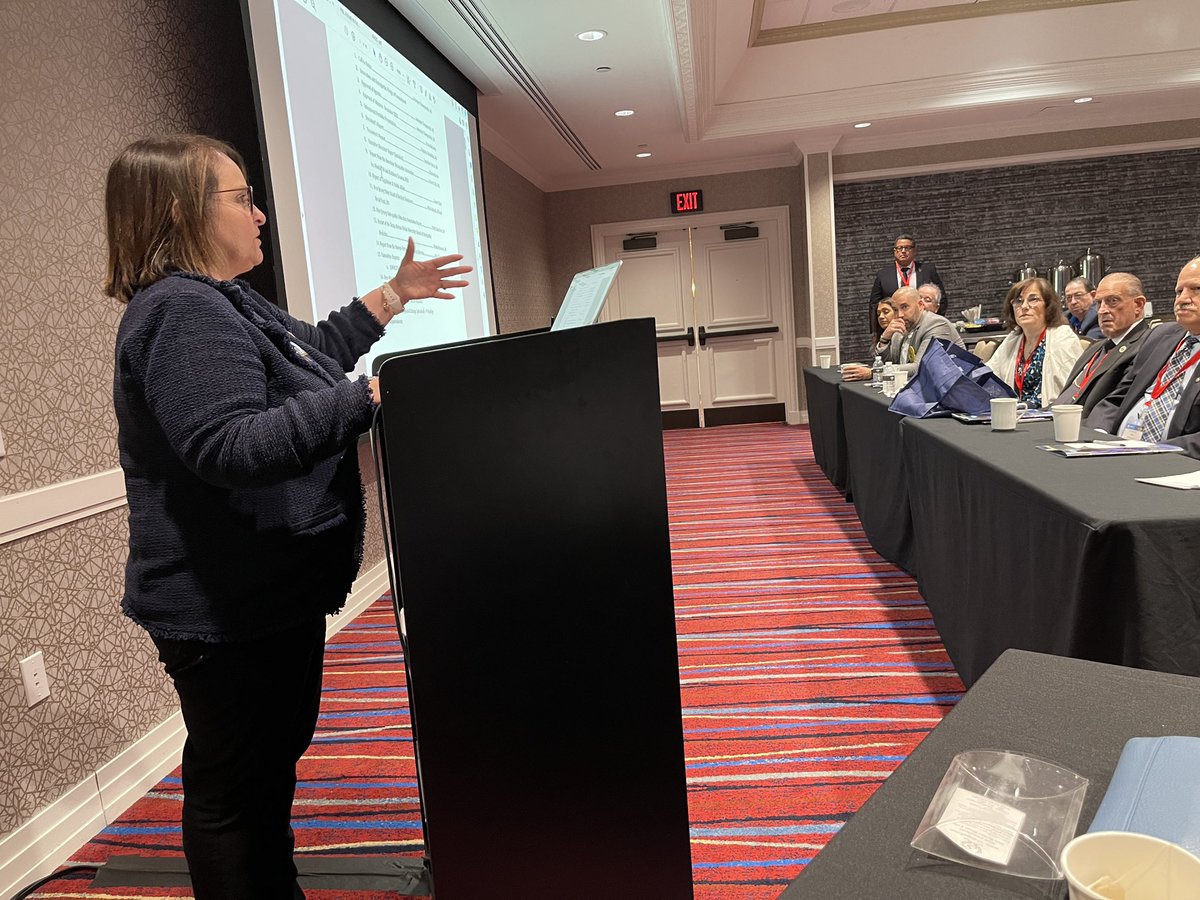 Great way to start #aroc2023! We had an incredible house of delegates meeting this afternoon. Thank you to the AOA @aoafordos president, Dr. Gelb, along with the interim CEO, Ms. Creason for joining us this evening. #njaops #osteopathicphysician