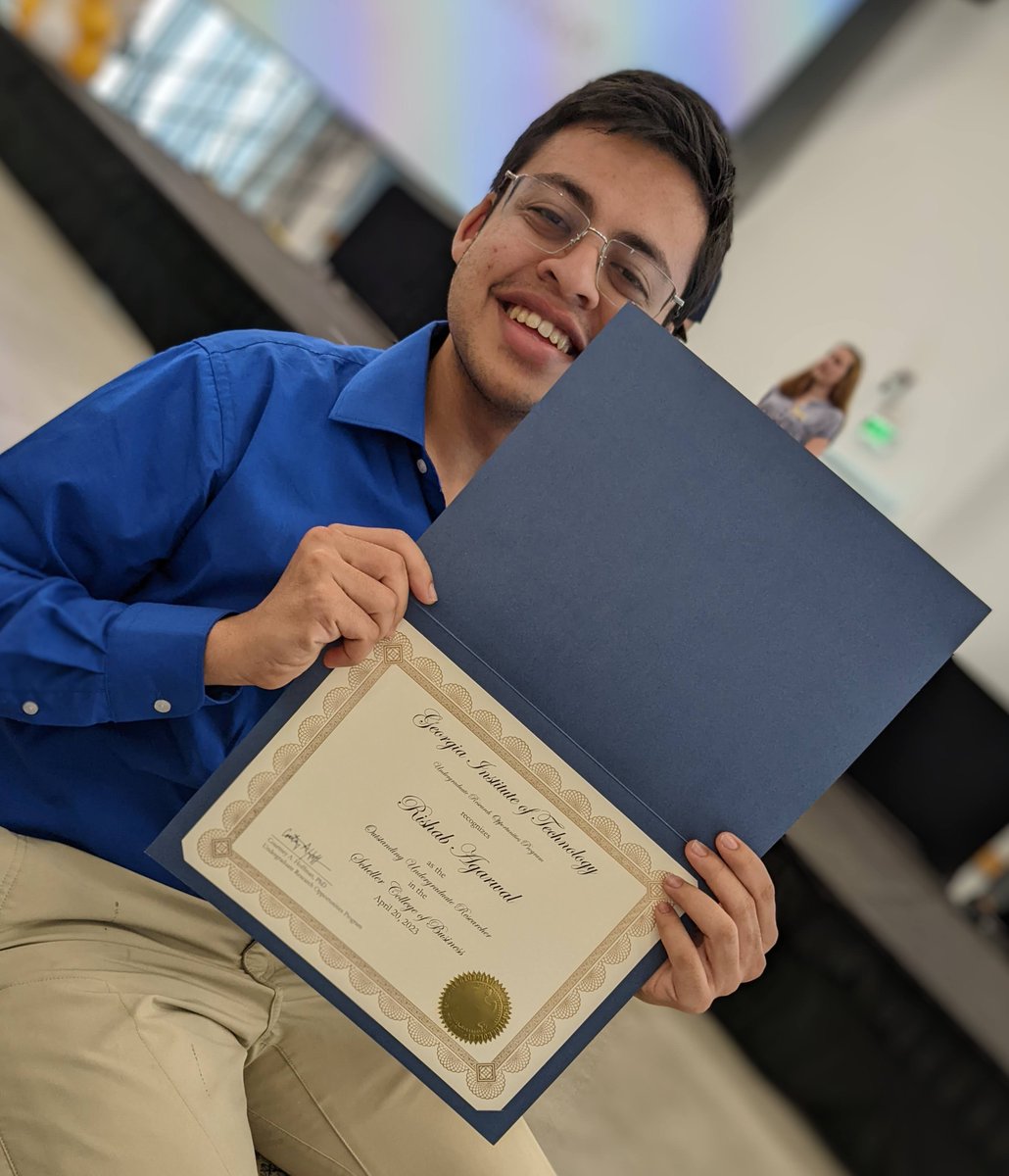 fleischer_lab's tweet photo. A big day for the lab! My brilliant student, Rishab Agarwal, won the 2023 Georgia Tech Outstanding Undergraduate Researcher Award for his research (with @GelarehSadigh @jwallen_neuro @benjamin_risk) on financial toxicity in radiology! #GeorgiaTech #GATechScheller #EmoryRadiology https://t.co/QvJL0RK48l