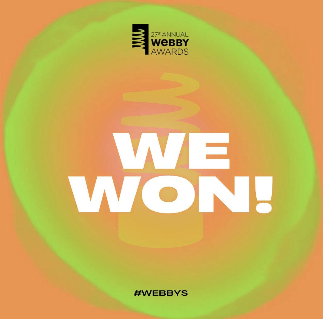 CelHorizons's tweet photo. @TheWebbyAwards have spoken! We are so honored by this award and humbled that the work of our hearts and souls has come so far. As Alice would say, isn’t it wonderful? https://t.co/gOnwIypBHV