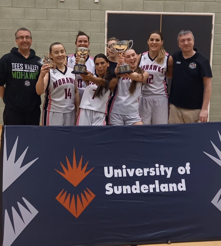Mens and women teams are champions. Ladies won div 1 and county cup 71-41 and the Men won County cup final tonight 69-59. Very productive few days. #proudtobeamohawk #teesvalley