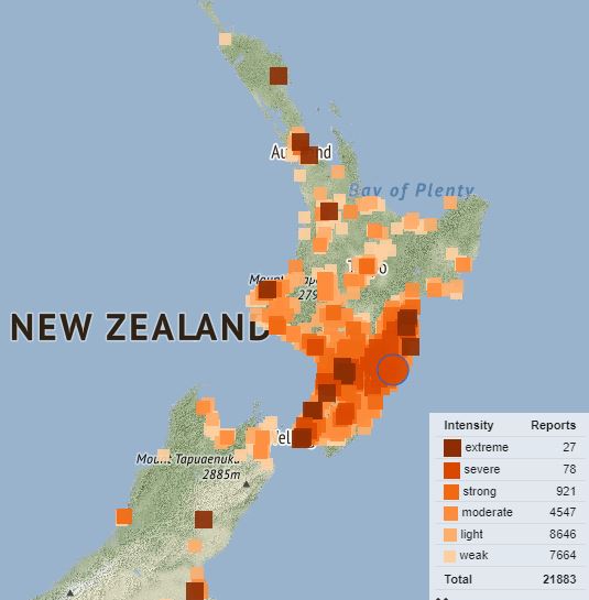 There has been severe shaking in Porangahau this morning with a M5.7 followed closely by a M5.3. Our team are still looking at this so the size/locations are currently preliminary. We will have updated information ASAP. #eqnz