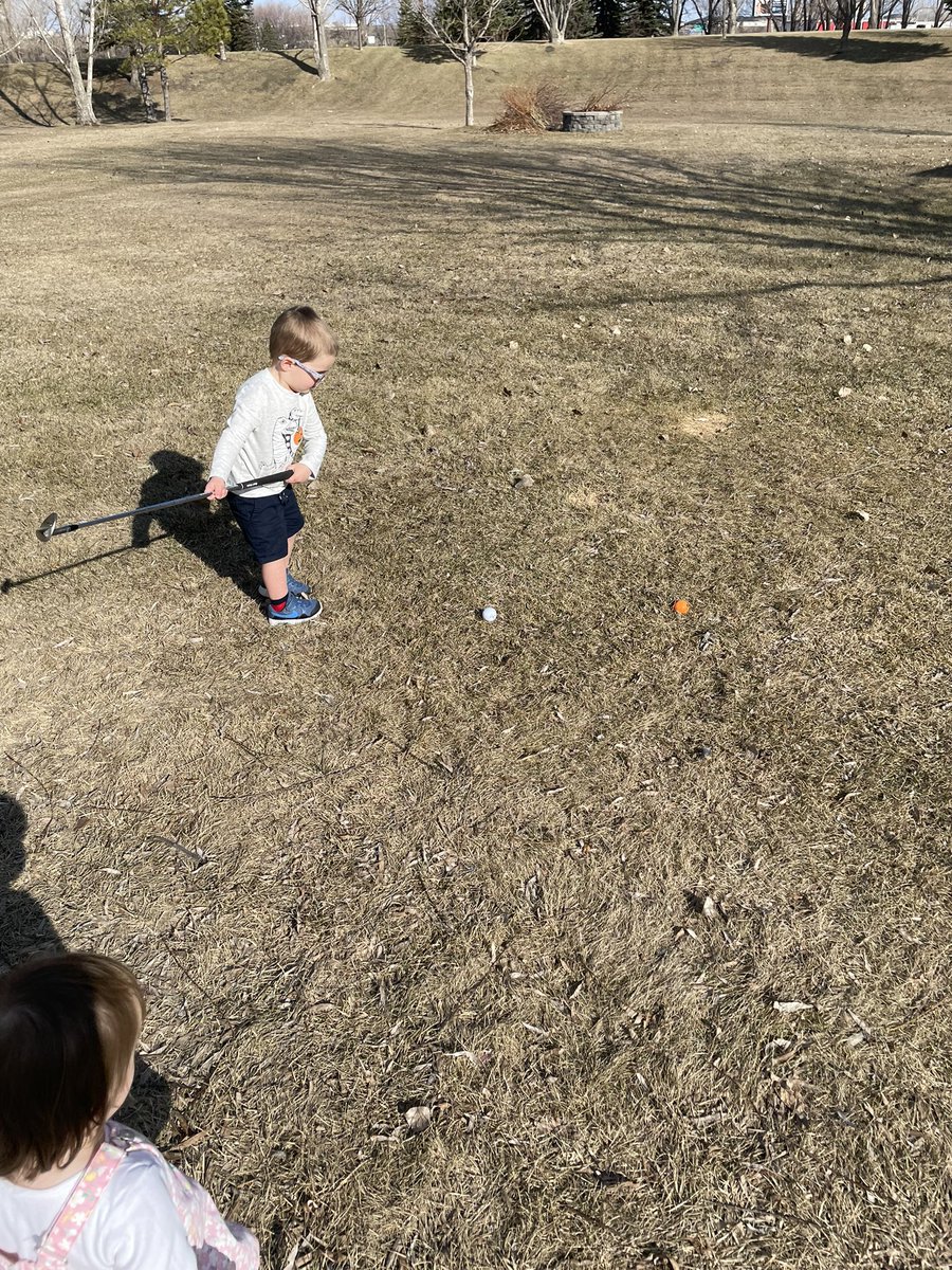 Finally! Backyard driving range open for the season. #bouttime