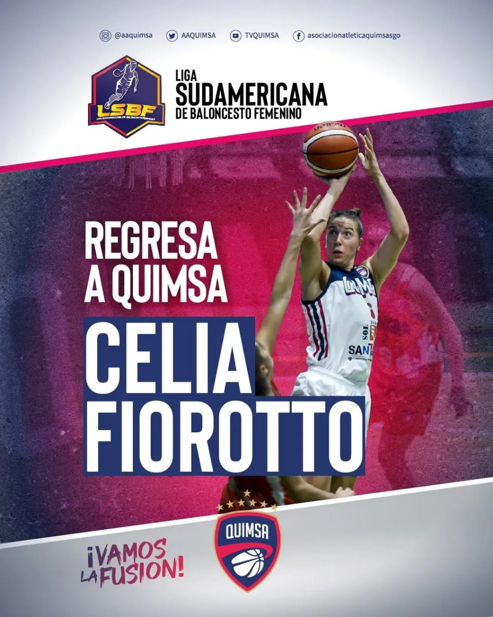 🔝 #LSBF Regresos de jerarquía internacional: el súper plantel que armó Quimsa.

🔥 La entidad fusionada confirmó la llegada de <a href="/CeeliaFiorotto/">Celia Fiorotto</a>, <a href="/Julimungo/">Julieta</a>  y <a href="/andreboquete/">Andrea Boquete</a>  para jugar La Liga Sudamericana.

🔗 Todos los detalles en: bit.ly/40D5frU