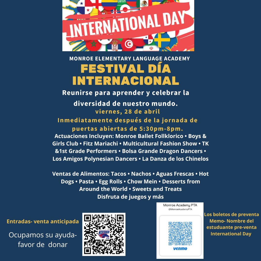 vecindadMELA's tweet photo. Hey #VecindadMELA!!!!

Our biggest event of the school year, which showcases the work of all our scholars, is THIS FRIDAY!  ¡Nuestro mayor evento del año escolar, que muestra el trabajo de todos nuestros estudiantes, es ESTE VIERNES! https://t.co/ojuLxF3Xgn