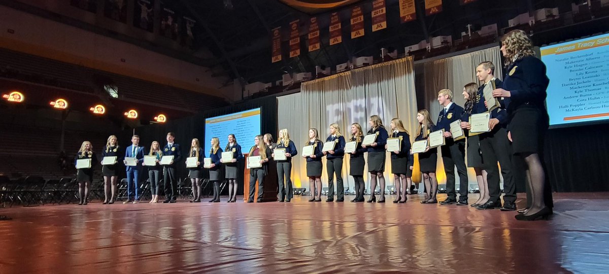 Twenty-five FFA members were awarded the James Tracy Scholarship. The Minnesota FFA Foundation is honored to bring life to James Tracy's dream of providing scholarships to youth involved in Agriculture. We wish you the best on your future endeavors! #alinforall