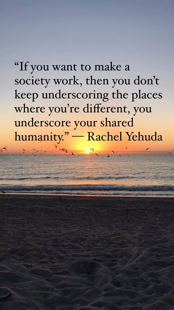 “If you want to make a society work, then you don’t keep underscoring the places where you’re different, you underscore your shared humanity.” — Rachel Yehuda from Tribe by Sebastian Junger

#altruism #equanimity #meditation #sharedhumanity #connection #… instagr.am/reel/CreeLOcr7…