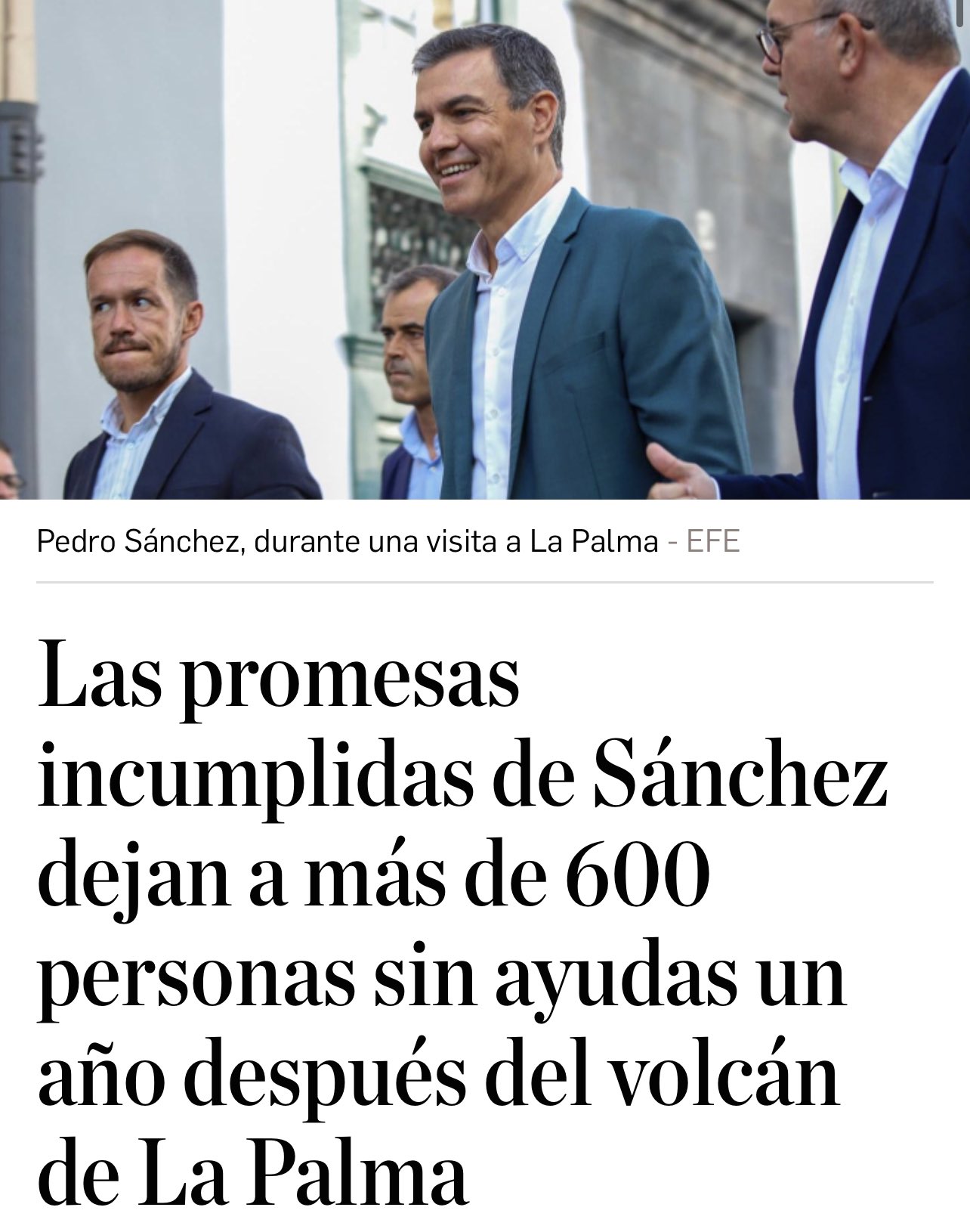 Froilán I de España 🇪🇸 on Twitter: "La última vez que Sanchez prometió entregar casas fue a los afectados del volcán de la Palma. ¿Queréis saber cómo fue? https://t.co/CmTLU1KtYc" / X