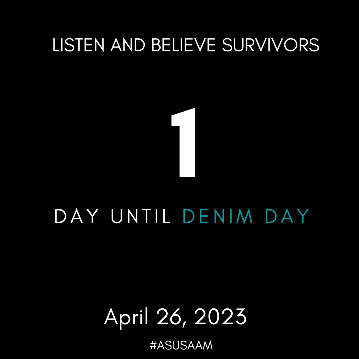 Tomorrow is #ASUDenimDay! While individuals around the world show their support to survivors by wearing denim we are reminded to also listen and believe survivors. Be an active listener, offer resources and ask how you can best support them. 

wellness.asu.edu/get-involved/w…