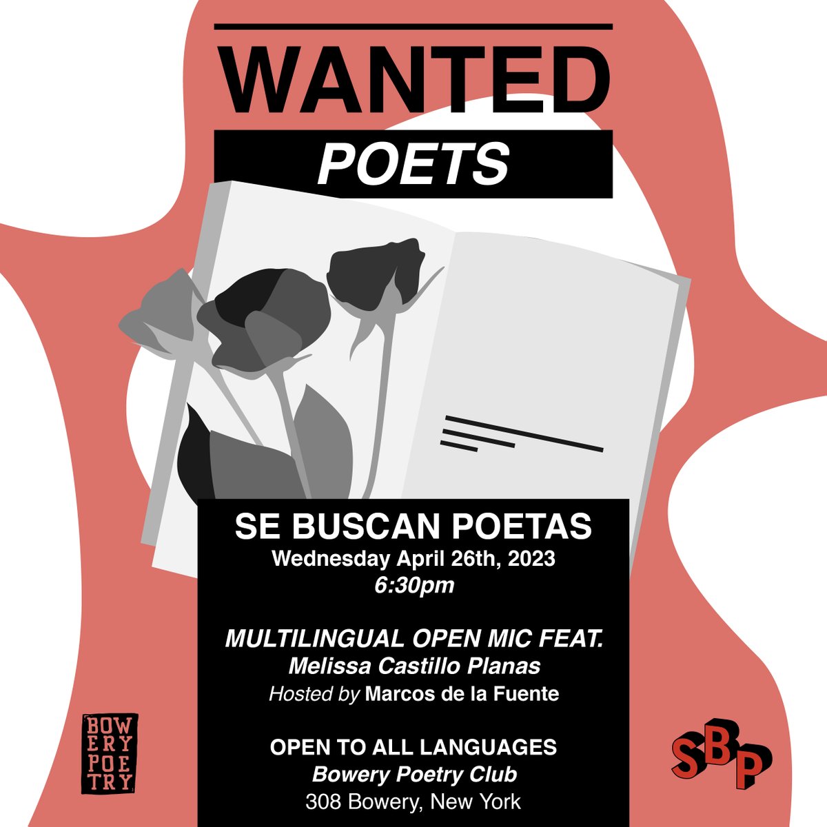 Marcos de la Fuente (@poetryfighter) on Twitter photo Tomorrow at the <a href="/bowerypoetry/">Bowery Poetry Club</a> club! Multilingual Open Mic with guest poet @melissacastilloplana Tomorrow at the <a href="/bowerypoetry/">Bowery Poetry Club</a> club! Multilingual Open Mic with guest poet @melissacastilloplana