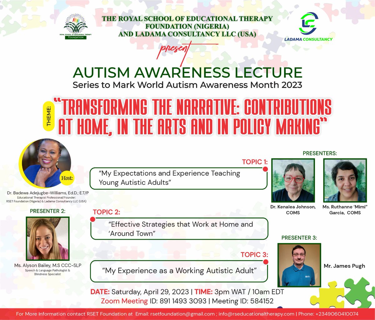 Join us on Zoom as we continue our series on Autism Awareness.

#autism #autismawareness #autismawarenessmonth