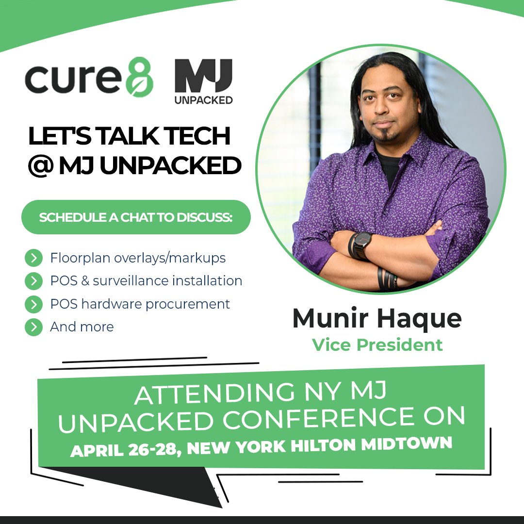 Reminder, if you're at MJ Unpacked this week and want to talk #cannatech beyond software, set aside some time with our VP Munir here: hubs.la/Q01MMv_-0

#mjunpacked #cannabis #cannabisevents