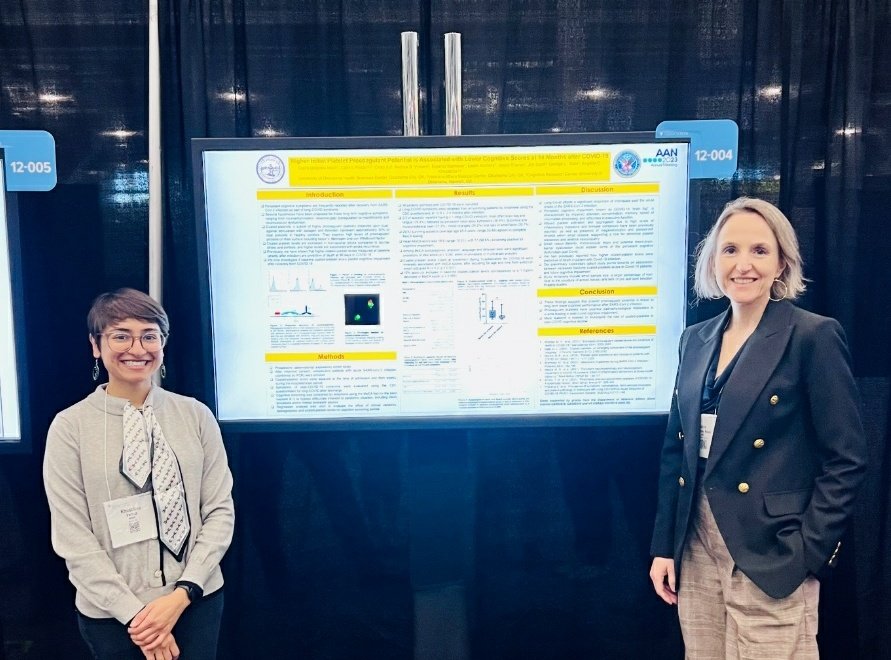 This is Dr. @ClaireD_MD ✨⭐! 

She presented 2 😲 posters at #AANAM !! She is an amazing #neurologist, a black belt 🥋 in #judo and kindest human being♥️. 

So excited to be at @Stanford_Neuro #behavioralneurology  next year with her.

#womeninneurology #NeuroTwitter #Neurology