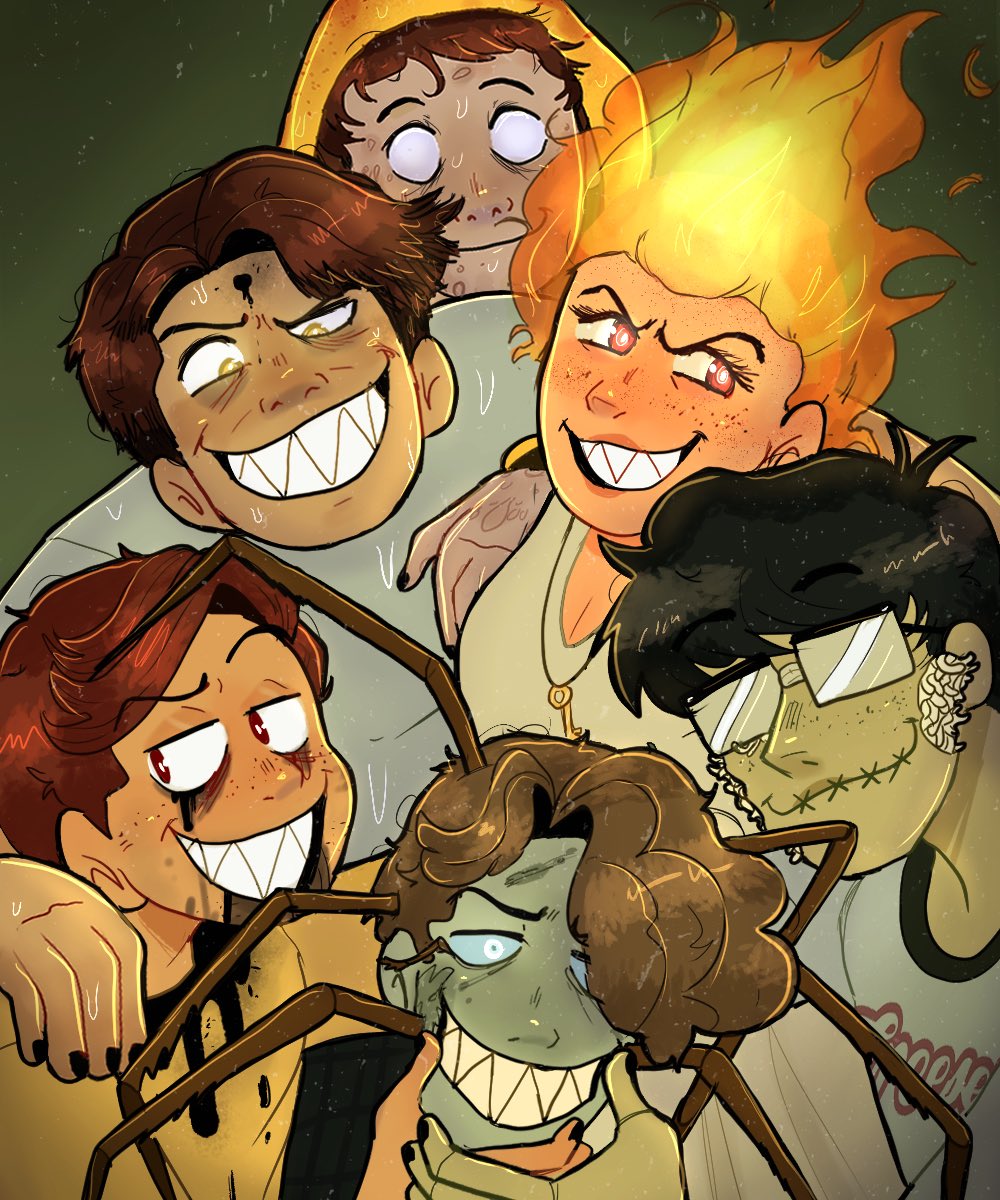 Fambly. Even in death. 

(Turns out i REALLY like drawing monsters)