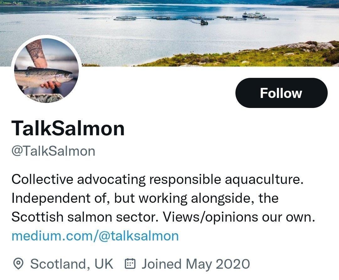Salmon farm cheerleader and dime store #factoryfarm veterinarian, @HughMMitchell, has paid the richest man in the world for imaginary clout.
Interestingly, @ScotlandSalmon propaganda account, @TalkSalmon, has lost their verification and disappeared. 
Someone's on the payroll..