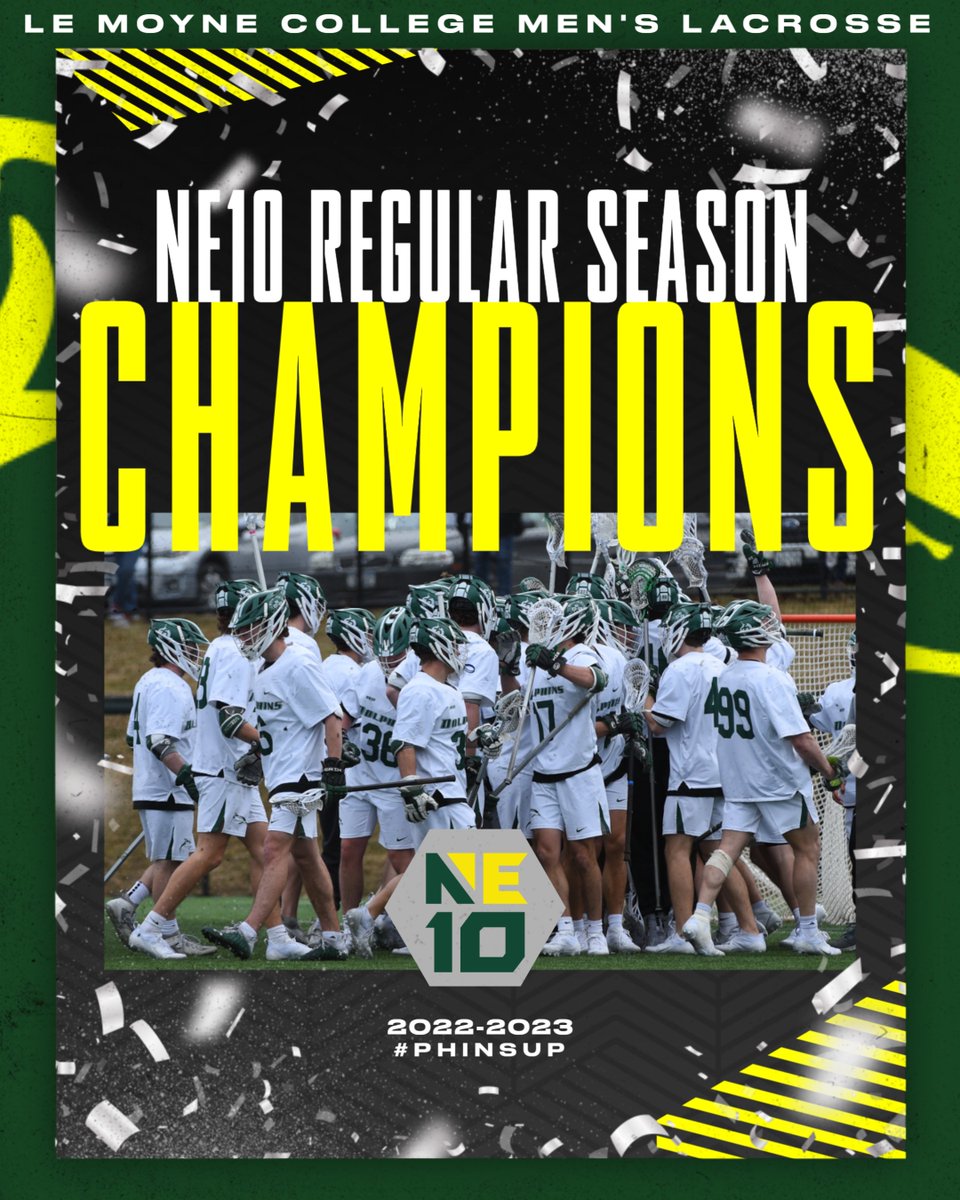 With today's 10-9 victory over fifth-ranked Adelphi, we are the Northeast-10 Conference Regular Season Champions! 

It is our NE10-record 19th regular season title! 

#PhinsUp