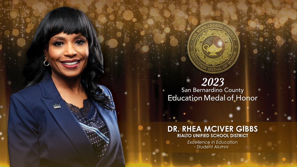 San Bernardino County Education Medal of Honor 2023 Award Recipients Dr. <a href="/RheaMciver/">Rhea McIver-Gibbs</a> Excellence in Education bit.ly/3AvtjSW

#MedalOfHonor #TransformingLives <a href="/SBCountySchools/">San Bernardino County Superintendent of Schools</a>
