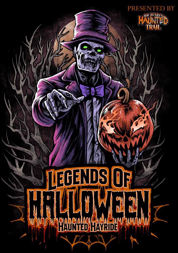***NEW ATTRACTION ANNOUNCEMENT***

“Legends of Halloween Haunted Hayride”

Featuring larger than life sets, custom special effects, &amp; many of our icon characters you have come to love over ten seasons.

Enjoy the hayride PLUS our three trails &amp; other amenities this Fall 🎃