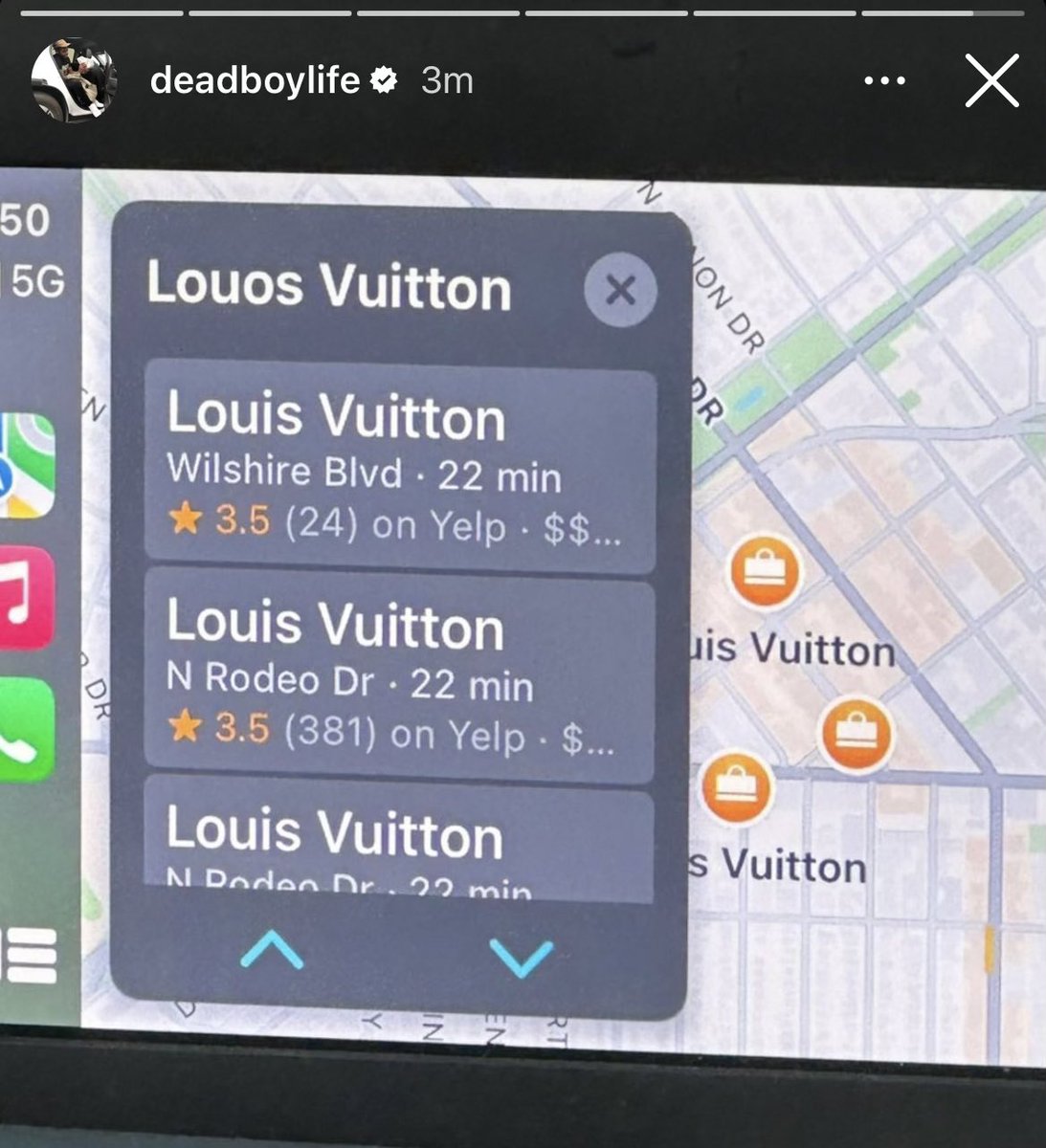 Lucki has misspelt Louis Vuitton in recent Instagram story