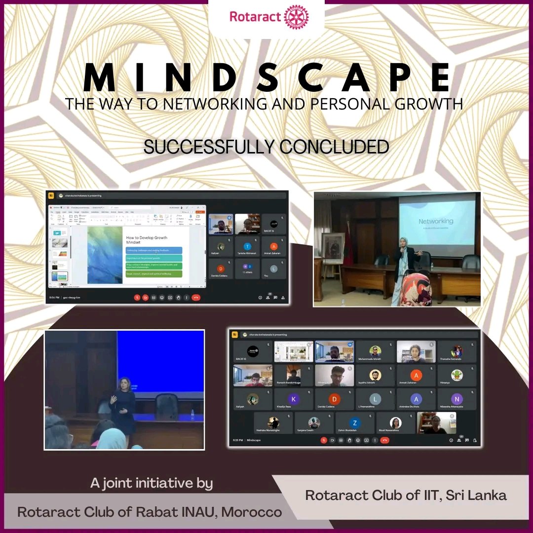 IITRotaract's tweet photo. The Rotaract Clubs of INAU and Informatics Institute of Technology happily announce the successful completion of the project MINDSCAPE
#internationalservice #successfullyconcluded #rotaract3220 #rotaract9010 #LearnServeandStrive #imaginerotary #RACIIT #RACINAU #weareraciit https://t.co/rIlq2ifK3U