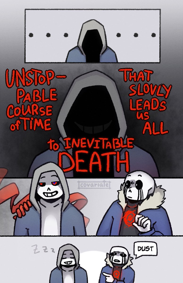 redrawn my old comic cuz I didn't like how it looked
#undertale #undertaleAU #nightmaresans #crosssans #horrorsans #dustsans #killersans