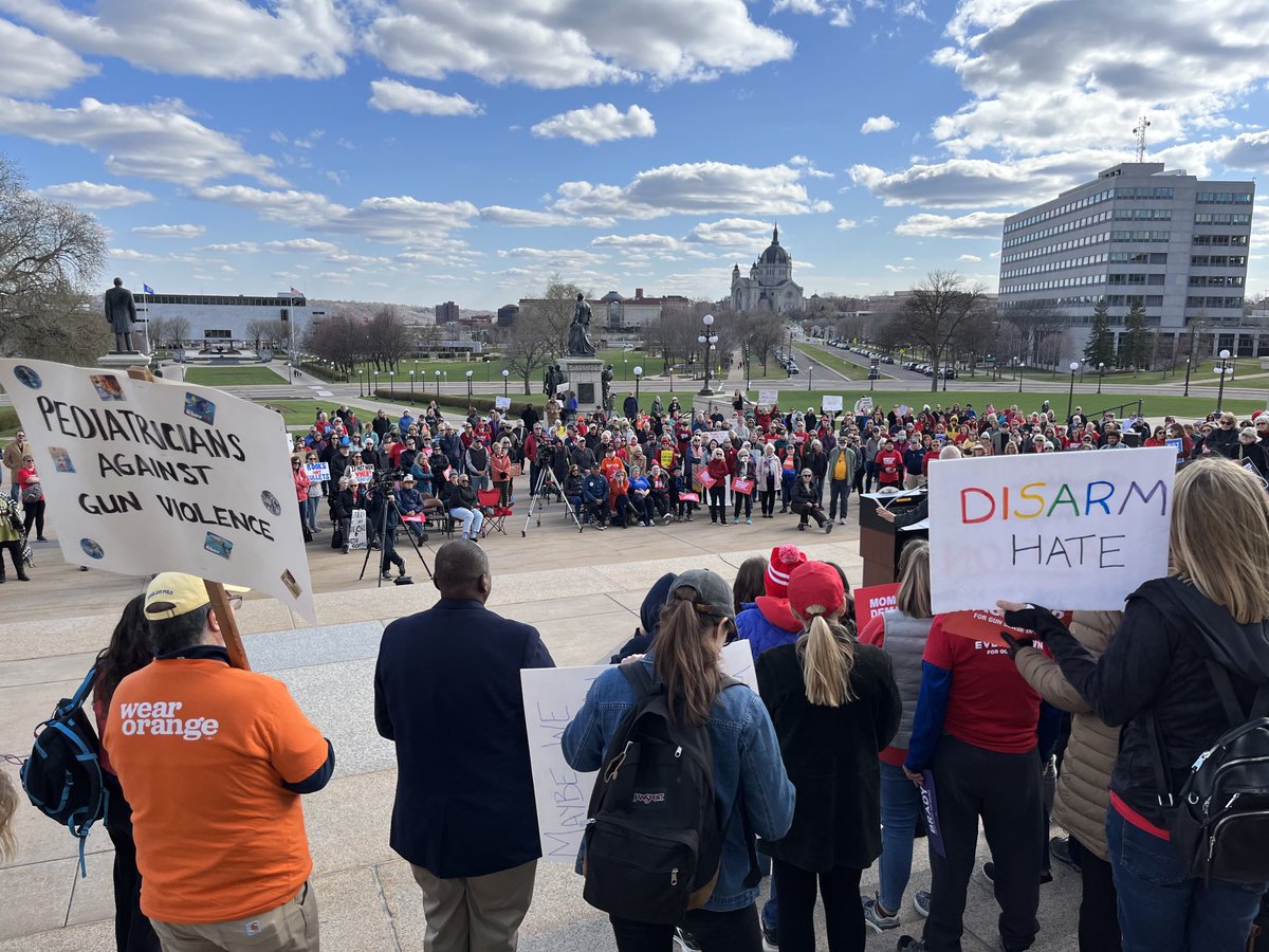 Minnesotans gathered at our Capitol today in support of stronger gun legislation to keep our families and our communities safe from gun violence. ⁦@MomsDemand⁩ #Enough #DisarmHate #TheTimeIsNow