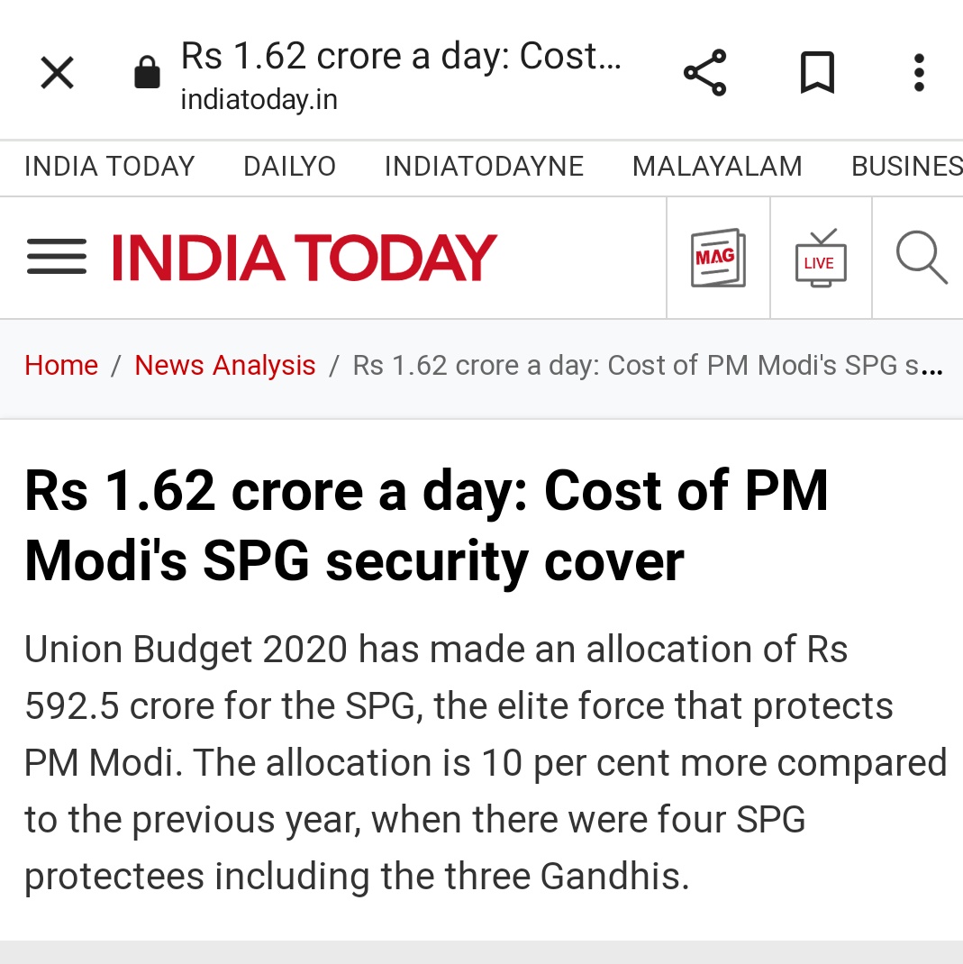 MoinAli07's tweet photo. PM modi recently told its important that hard earned money of the taxpayers is not misused, Where as he himself misusing taxpayer's hard earned money to his own security and spending ₹1.62 crores per day.
What a shame 🙄
Dual faced modi
Lier
#taxpayers #ModiLied #RohitSharma https://t.co/FaGsVFZAvR