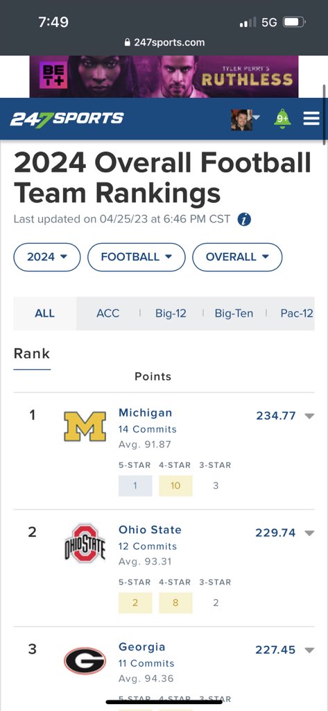 BriceMarich's tweet image. With the commitments of @Jerodsmith44 and @bpkorn00, #Michigan has now vaulted past Georgia and Ohio State to having the No. 1 recruiting class in 2024.