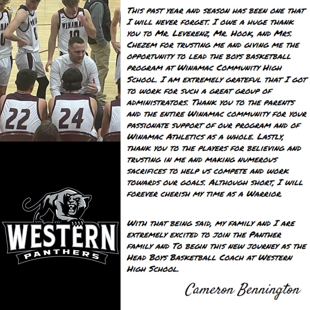 Forever grateful for Winamac, but excited for the next chapter 🏀⚫️⚪️ #GoPanthers