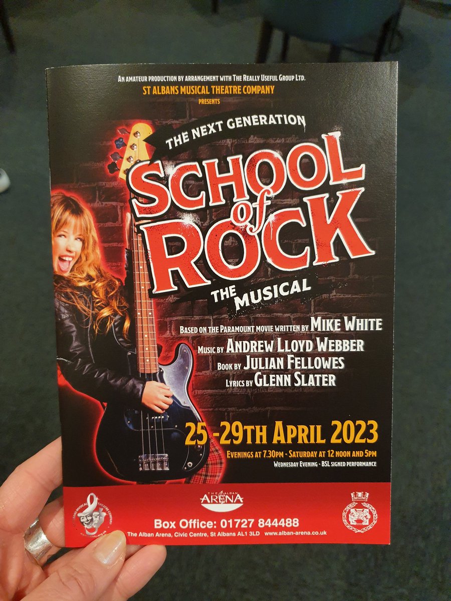reelofthe51st's tweet photo. Opening night &amp; absolutely blown away by how amazing #SchoolOfRock @StAlbansMusical @albanarena  was tonight. What a fabulous show! 👏👏 If you were thinking about getting a ticket don't think any longer, just buy one &amp;  go! 🎶 🎵🎤 🎹 🎸 🥁 https://t.co/P8p9TpucGq