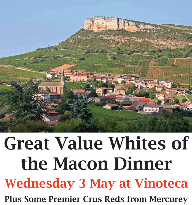 GrandMillesime's tweet photo. Interested in Value Burgundy wines? Our Macon Dinner Wed 3 May presents 10 whites that are certain to delight. To finish we have 4 Premier Cru Reds from Mercurey. All  accompanied by a lavish 6 course meal at @Vinoteca. Best of all the cost is a mere $165 https://t.co/rdNsyftdwS https://t.co/0LhSTwrwSm