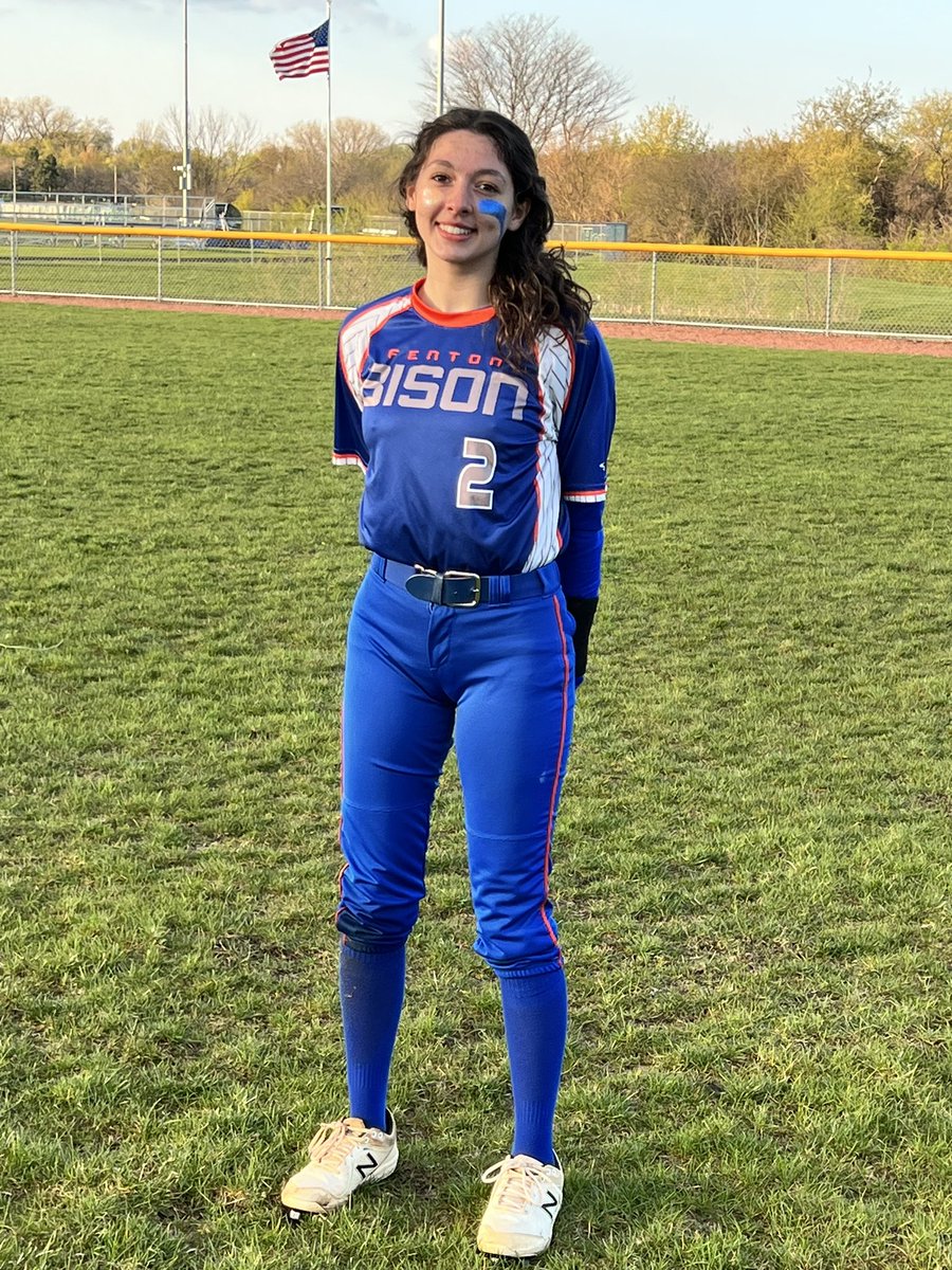 Congrats to. <a href="/Elizabe46010452/">Elizabeth Delgado</a> who is our Player of the Game today - she made some nice plays in LF, hit the ball hard and drove in 2 runs! #BISONPRIDE