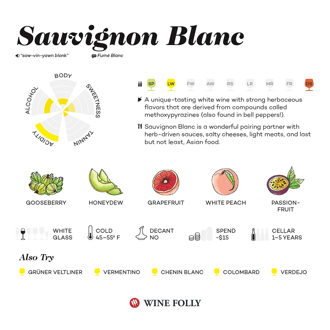 Wine Folly on Twitter "Sauvignon Blanc wears many different faces from the big and fruity Kiwi