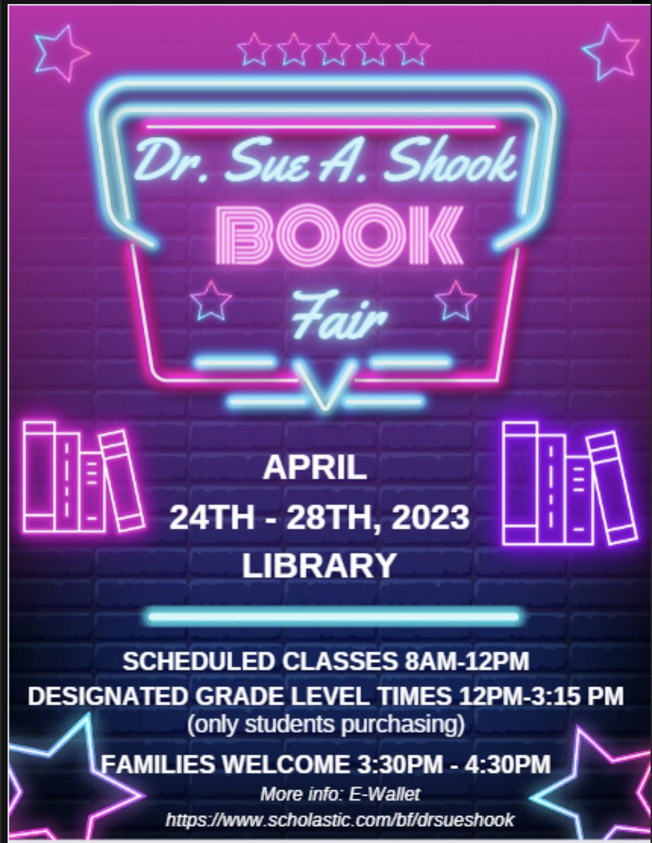 Come on over to the Ranch! Only a couple more days left  @ the Scholastic Book Fair! Parents welcome from 3:30pm - 4:30pm. 🐍 📚 #TeamSISD  #ShookEmpowers #LibrarianBrags