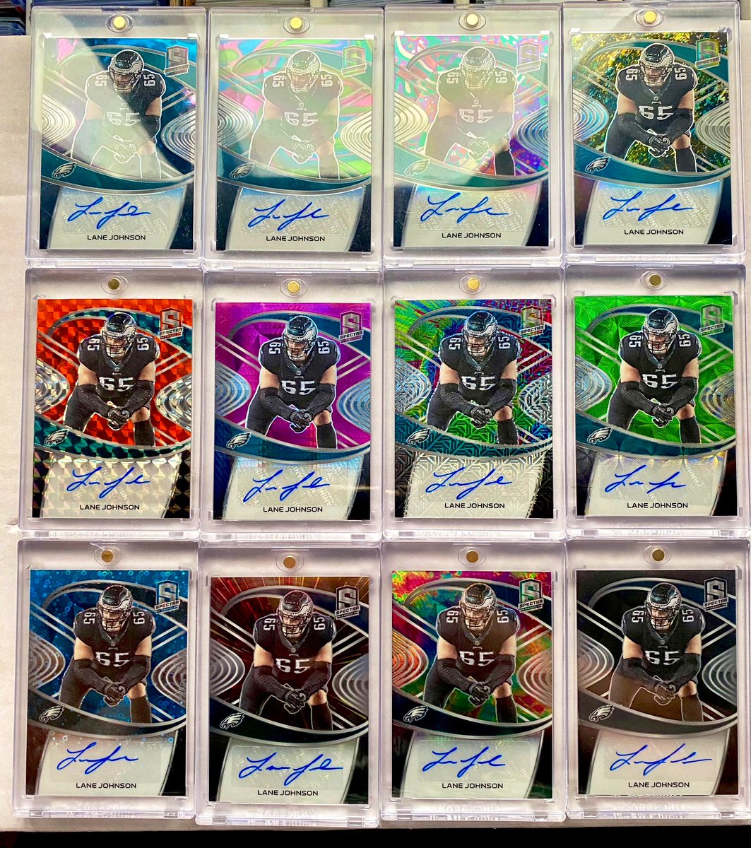 @CardPurchaser Lane Johnson Spectra rainbow. Only missing the 1/1. It’s in Germany 😢 #PaveTheLane