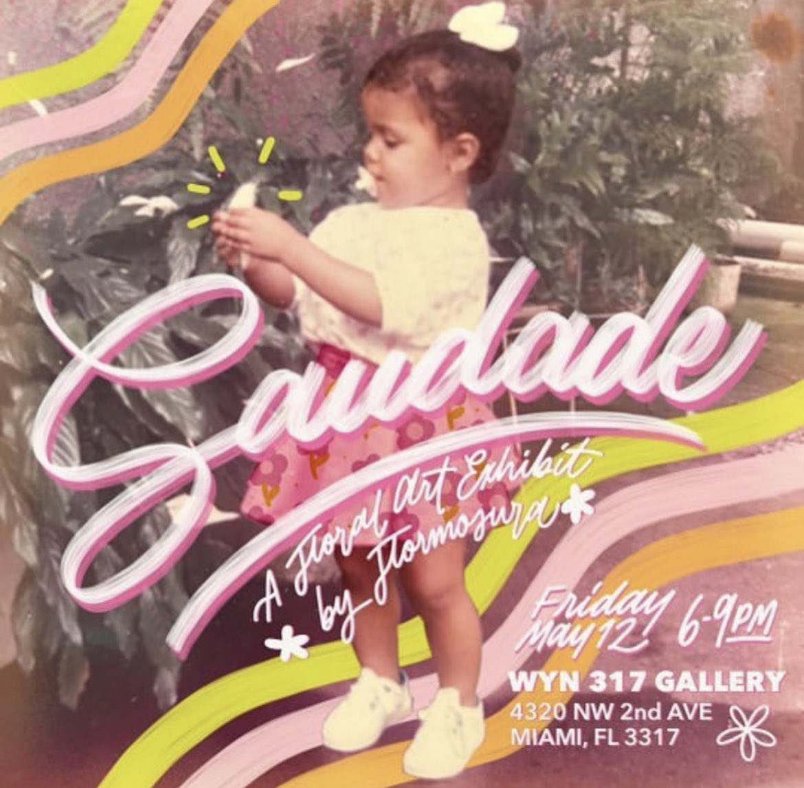 ✨SAUDADE✨
A girl can dream, come see where it all began! 
Be transported into a colorful jungle inspired by Flormosura’s hometown, Rio de Janeiro, on May 12th from 6-9 pm. ⁦@wyn317⁩
#flormosura #wyn317 #saudade #floralinstallation #colorfuljungle #florist #soloexhibtion
