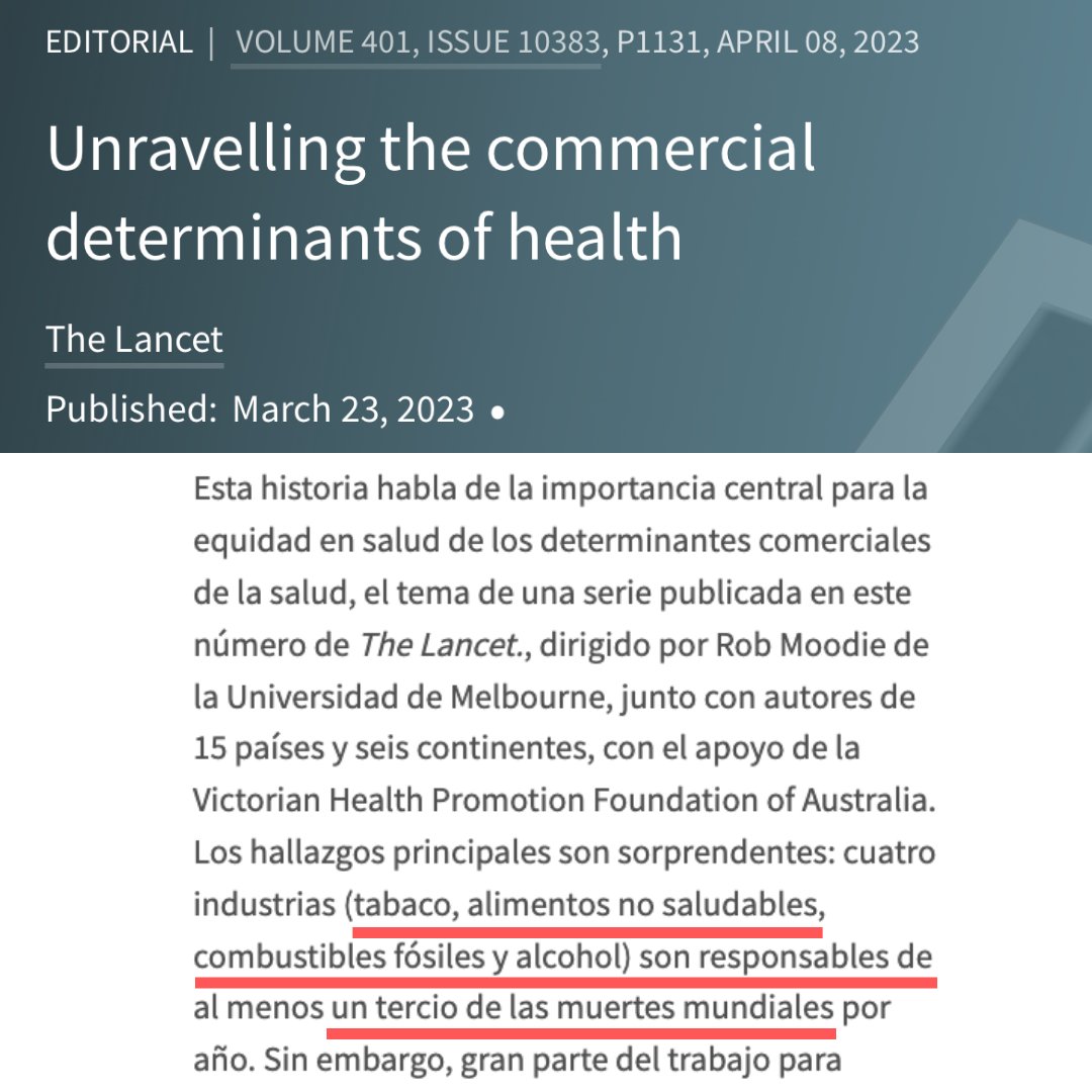 NutriCOI's tweet photo. ¿Sabías que las industrias del #tabaco, comida #chatarra, bebidas #azucaradas y #alcohol son responsables de un tercio de las muertes mundiales cada año? 💀 Aún así, intentan convencernos de estar preocupadas por nuestro bienestar. ¿Tu qué opinas? 🤔 https://t.co/0mIRySiRoi https://t.co/eSdxulE2lz