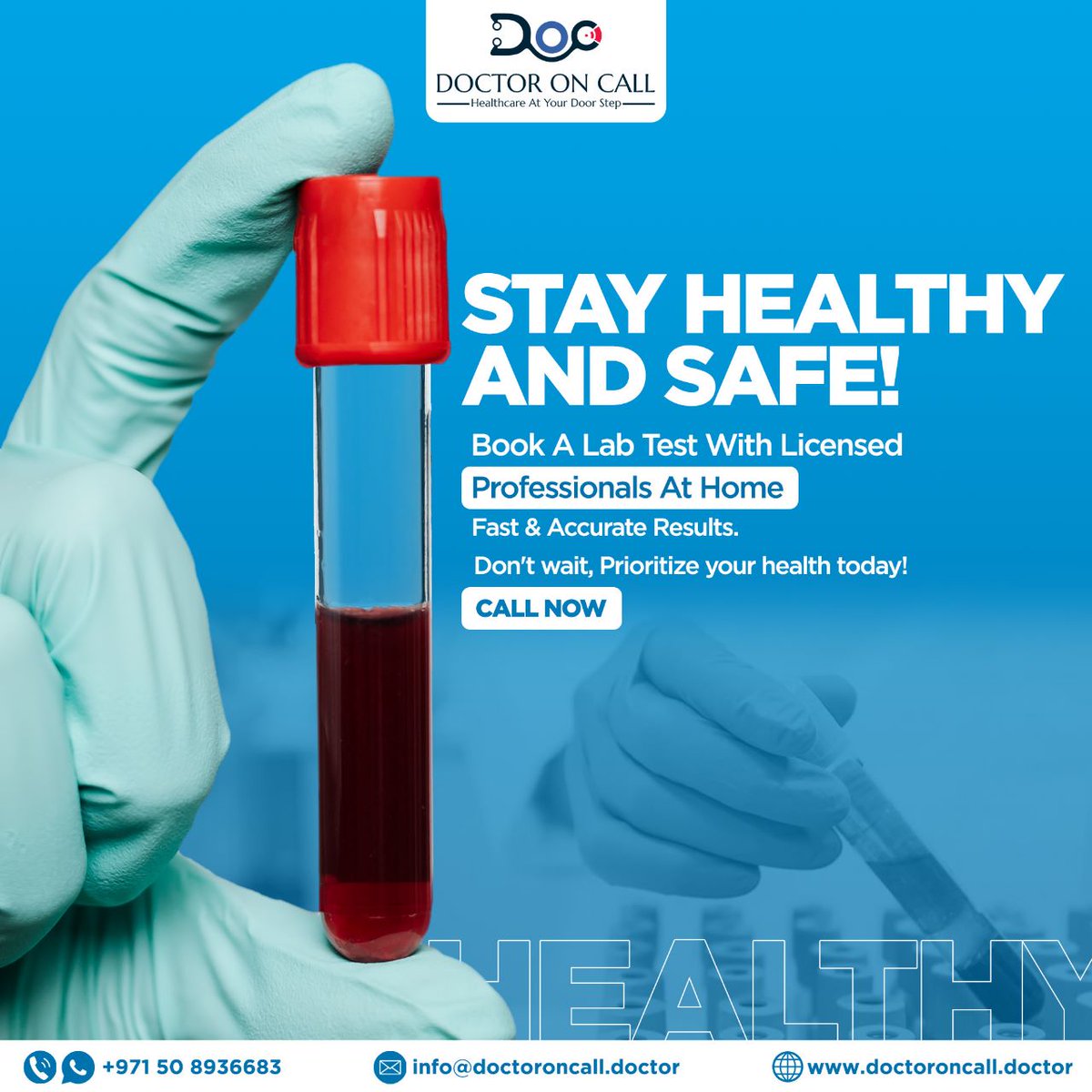 doctoroncalloff's tweet image. Stay healthy and safe, Book a lab test with licensed professionals at home. Fast, accurate results. Don't wait, Prioritize your health today 
Call now.
Book Your Appointment
Call/ WhatsApp:+971508936683
#labtestathome #bloodtest #consultationathome #covid #doctoroncall